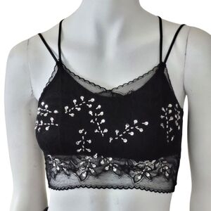 Embellished Beaded Crochet Lace Bralette Top Festival Aerial Dance Costume New